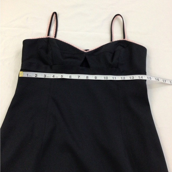 Laundry By Shelli Segal Little Black Dress Pink Trim, sz 8 - Picture 6 of 16